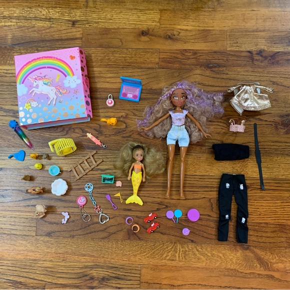 Barbie Other - Girls Barbie & Mermaid Doll Accessories Clothes Pets Farm Animals Storage Box